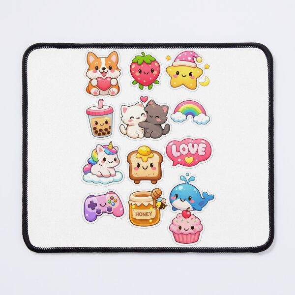 Item preview, Kawaii Animal & Food Doodle Pack with Space Charm Stickers  designed and sold by New Art.
