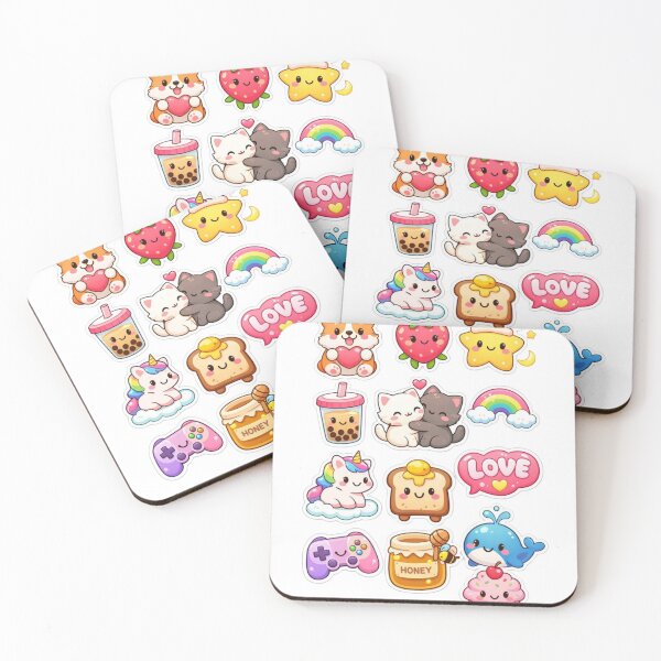 Item preview, Kawaii Animal & Food Doodle Pack with Space Charm Stickers  designed and sold by New Art.