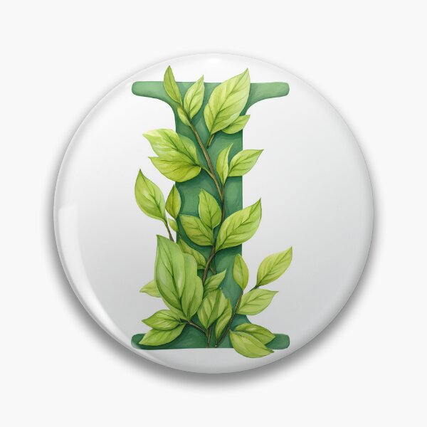 Item preview, Green Leaf Letter I - Elegant Botanical Monogram Art Print designed and sold by DesignArtist.ia.