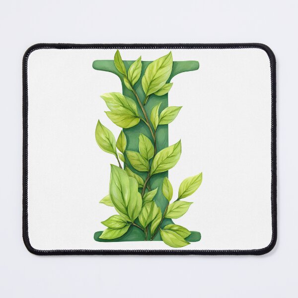 Item preview, Green Leaf Letter I - Elegant Botanical Monogram Art Print designed and sold by DesignArtist.ia.