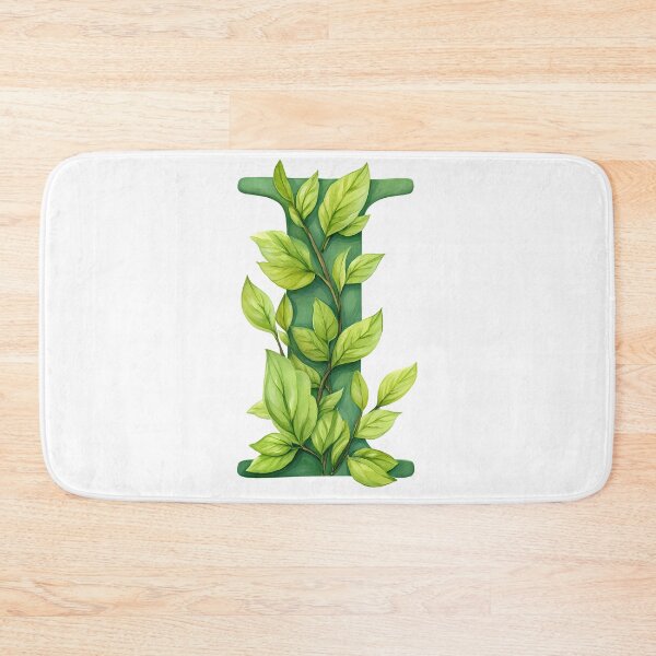 Item preview, Green Leaf Letter I - Elegant Botanical Monogram Art Print designed and sold by DesignArtist.ia.