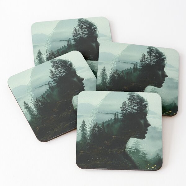 Item preview, Forest Woman, Misty Nature Portrait, Surreal Landscapec designed and sold by PandaKunst.