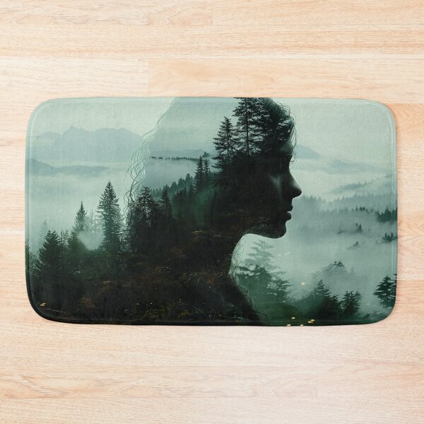 Item preview, Forest Woman, Misty Nature Portrait, Surreal Landscapec designed and sold by PandaKunst.
