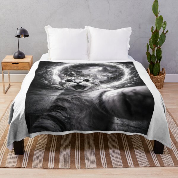 Item preview, Cosmic Cat Selfie – Funny Space Portal Cat Meme Aesthetic designed and sold by disha-prints.