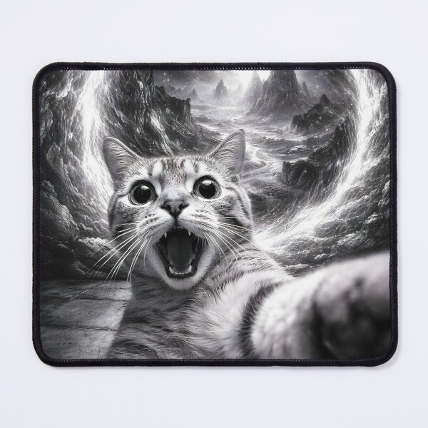 Item preview, Cosmic Cat Selfie – Funny Space Portal Cat Meme Aesthetic designed and sold by disha-prints.