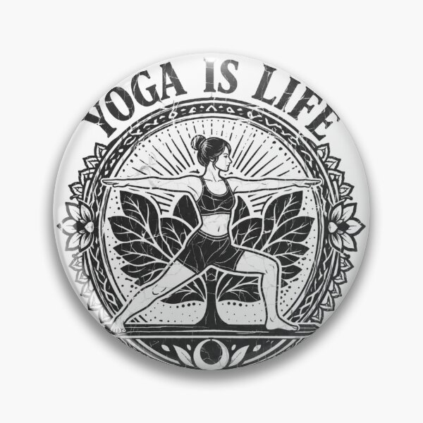 Item preview, Vintage Yoga Is Life Warrior Pose Mandala – Black and White Distressed Boho Spiritual Aesthetic T-Shirt designed and sold by VINTAGEPUNTEES.