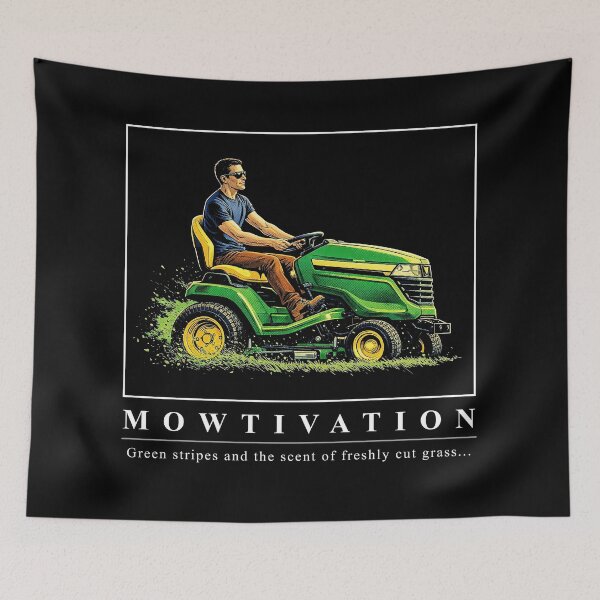 Item preview, Mowtivation – Funny Lawn Care Quote with Riding Mower Illustration designed and sold by Stinky Lincy's Apparel Company.