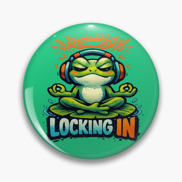 Item preview, Locking In Frog Focus Mode Character Sticker designed and sold by VaultInk.
