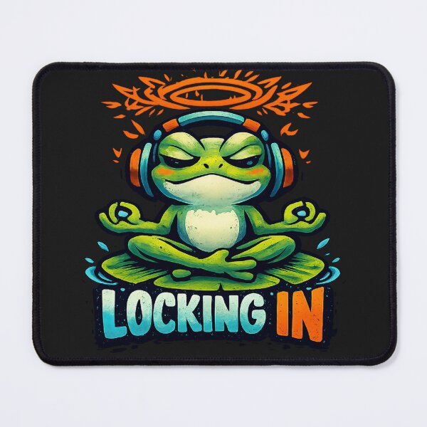 Item preview, Locking In Frog Focus Mode Character Sticker designed and sold by VaultInk.