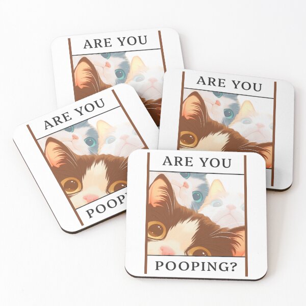 Item preview, Are You Pooping? Funny Cat Bathroom Meme designed and sold by DVNarts.