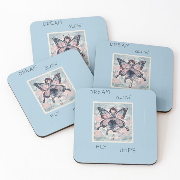 Item preview, Shinobu kocho cute sticker with butterfly wings designed and sold by S12Designs.