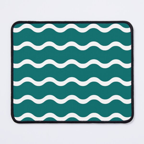 Item preview, Teal and White Nautical Wave Pattern designed and sold by Zaya_art.