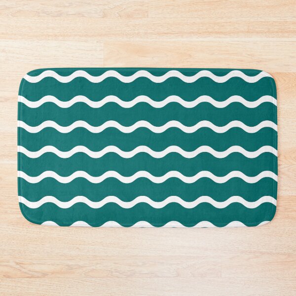 Item preview, Teal and White Nautical Wave Pattern designed and sold by Zaya_art.