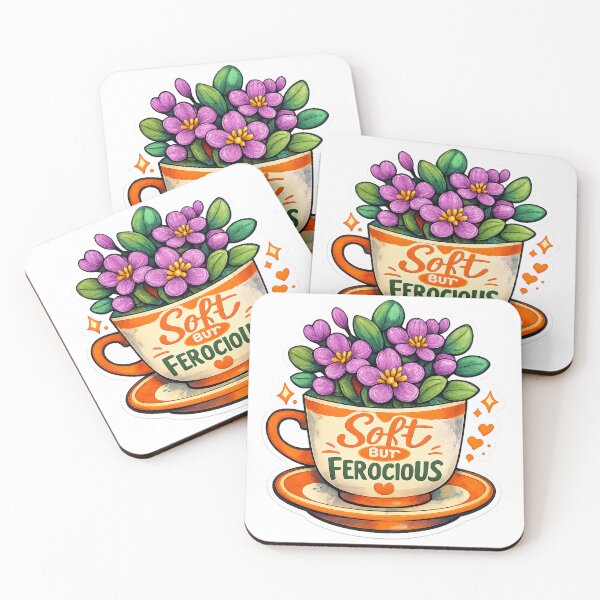 Item preview, Soft But Ferocious Cozy Floral Teacup designed and sold by VaultInk.