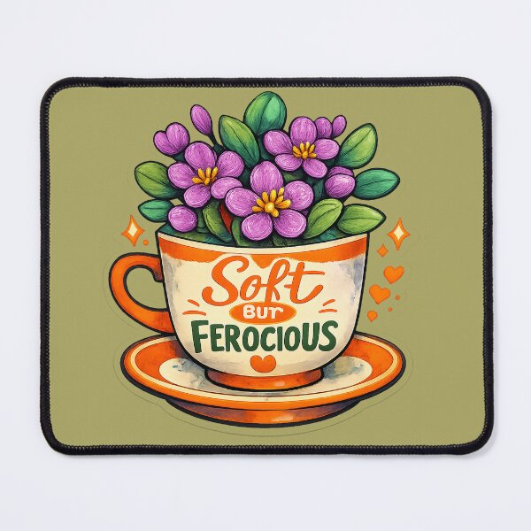 Item preview, Soft But Ferocious Cozy Floral Teacup designed and sold by VaultInk.