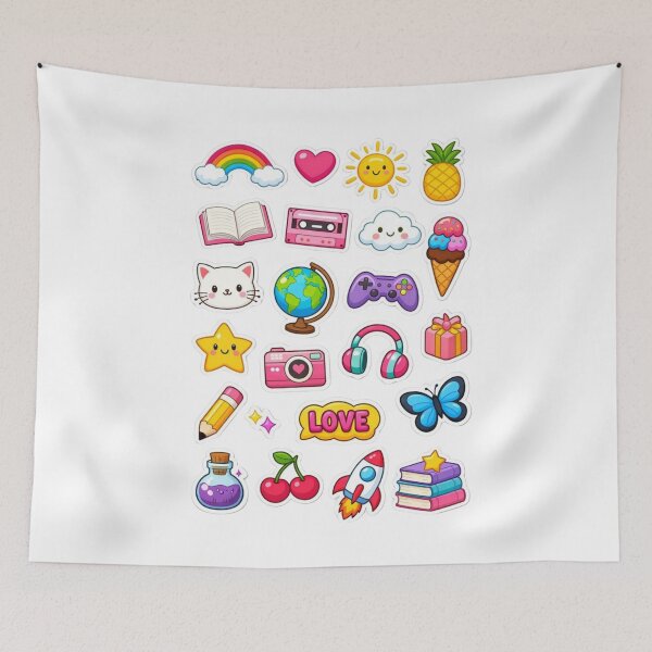 Item preview, Kawaii Icons Mix Rainbow Love Cute Lifestyle Back to School Pack designed and sold by New Art.
