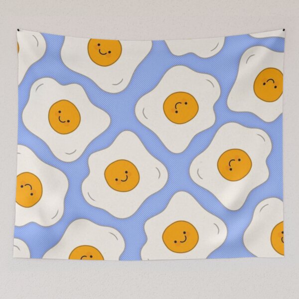 Item preview, Sunny Pan Poetry – Cheerful Smiling Eggs designed and sold by iamdesigns14.