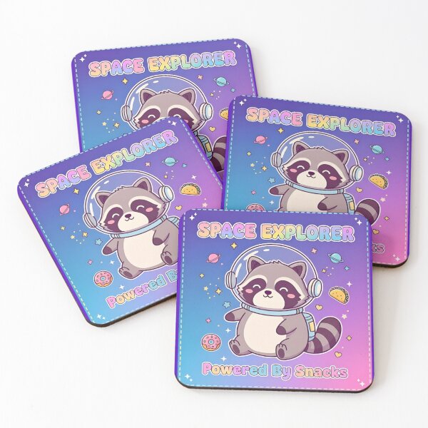 Item preview, Cute Space Explorer Raccoon - Powered By Snacks Galaxy Art designed and sold by Good Vibes .