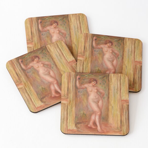Item preview, Nude With Castanets by Pierre-Auguste Renoir: Warm Impressionist Nude Poster designed and sold by artofuniverse.
