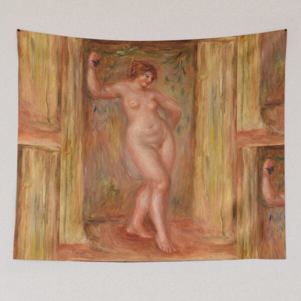 Item preview, Nude With Castanets by Pierre-Auguste Renoir: Warm Impressionist Nude Poster designed and sold by artofuniverse.