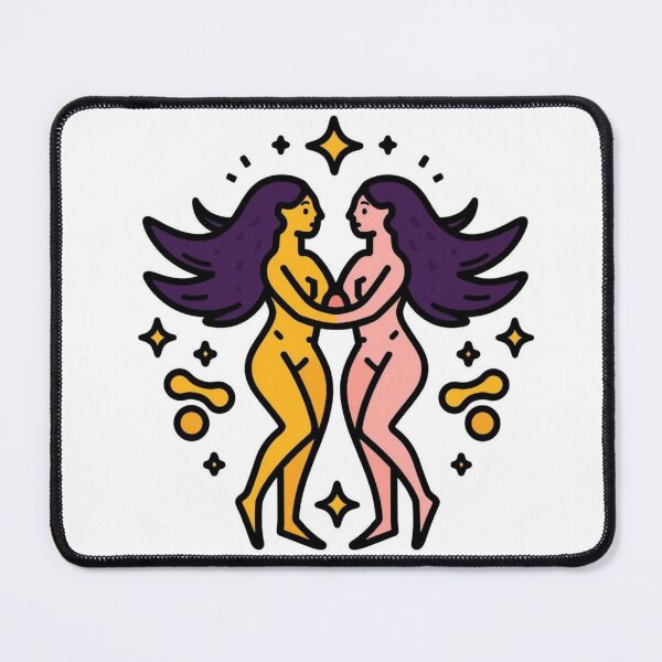 Item preview, Gemini Twins Air Sign Zodiac Duality Astrology Sticker designed and sold by NeonNerdStudio.