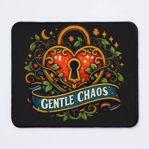 Item preview, Gentle Chaos Ornate Heart Lock Badge designed and sold by VaultInk.