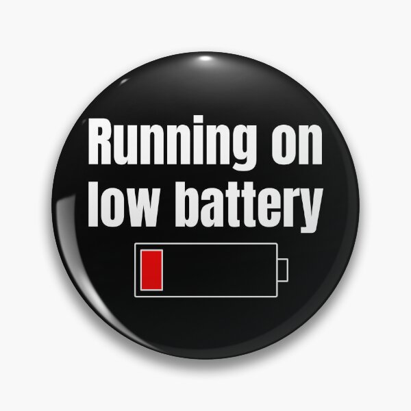 Item preview, Running On Low Battery Funny Minimalist Relatable Quote White Text designed and sold by Minimal Mood Club.