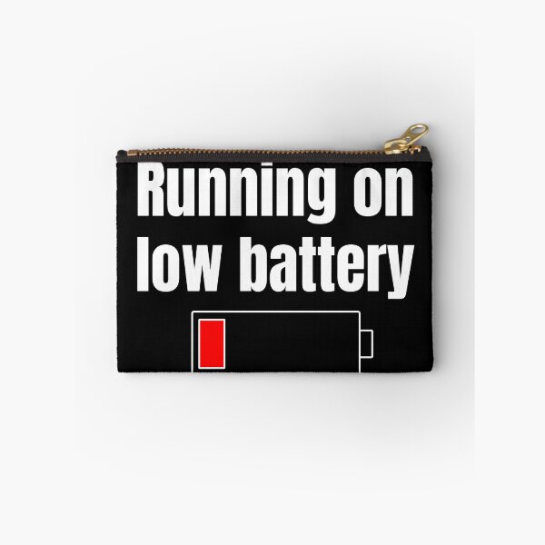 Item preview, Running On Low Battery Funny Minimalist Relatable Quote White Text designed and sold by Minimal Mood Club.