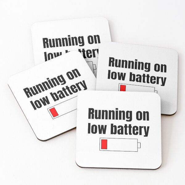 Item preview, Running On Low Battery Funny Minimalist Relatable Quote Black Text designed and sold by Minimal Mood Club.