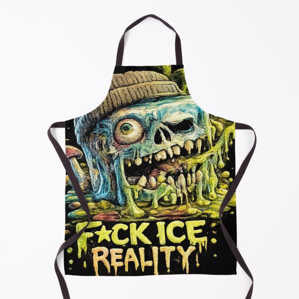 Item preview, F*ck Ice Reality Beanie Skull – Trippy Melting Ice Horror Design designed and sold by MariDonna.