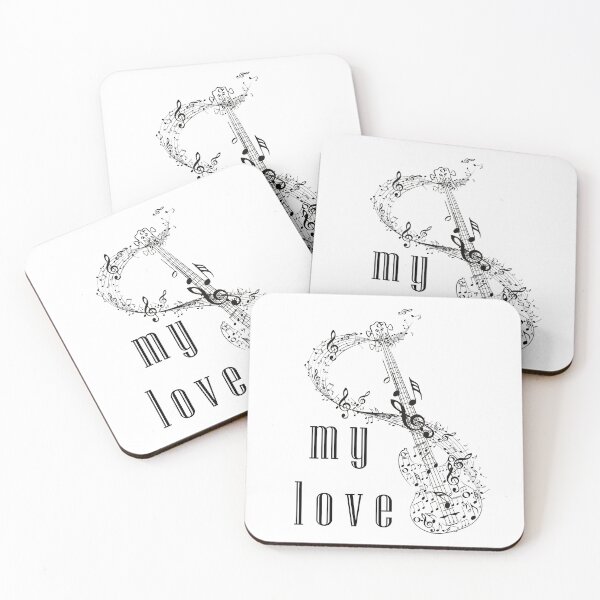 Item preview, guitar and music my love notes of life black designed and sold by Victoria-Cave.