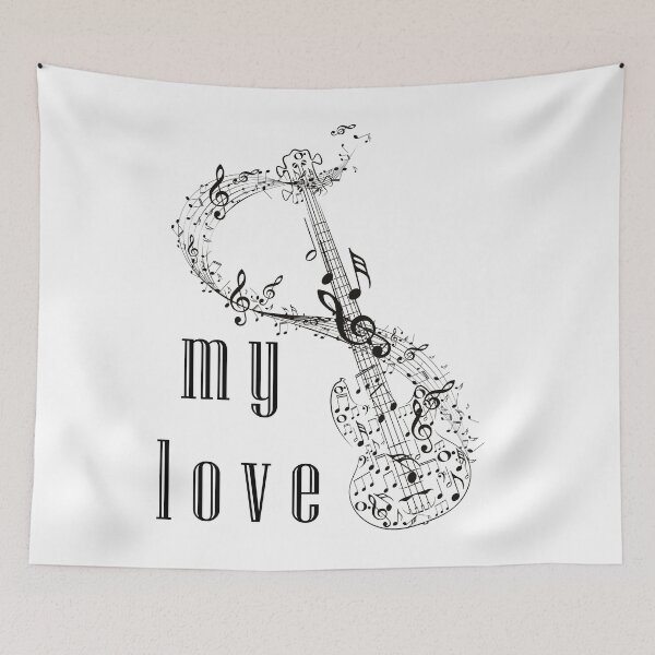 Item preview, guitar and music my love notes of life black designed and sold by Victoria-Cave.