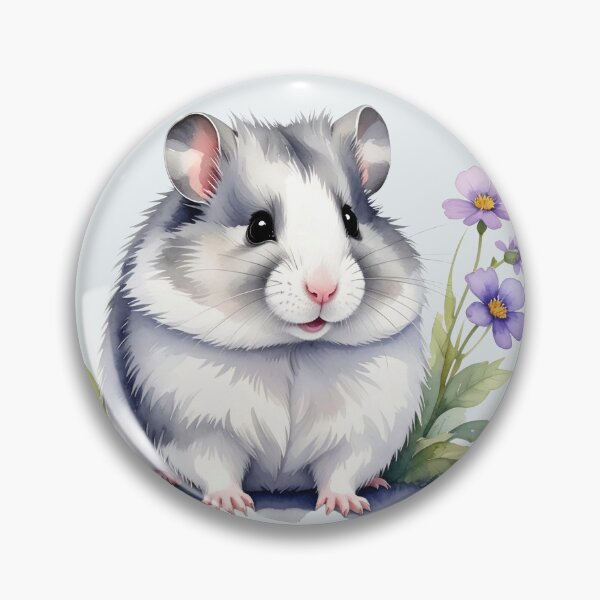 Item preview, Roborovski hamster with purple flowers designed and sold by LiskoDesign.