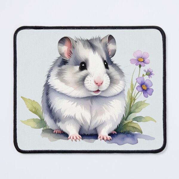 Item preview, Roborovski hamster with purple flowers designed and sold by LiskoDesign.
