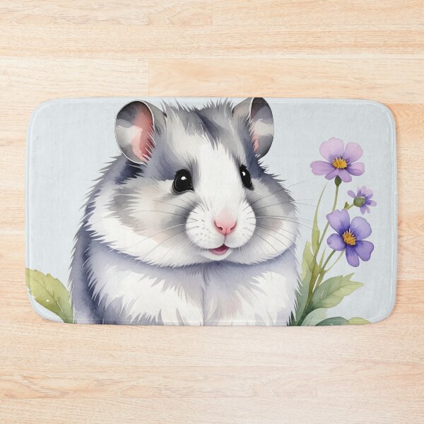 Item preview, Roborovski hamster with purple flowers designed and sold by LiskoDesign.
