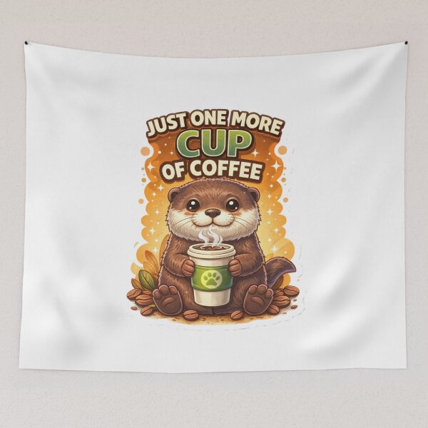 Item preview, Just One More Cup Cute Coffee Otter Design designed and sold by Wolf Creator.