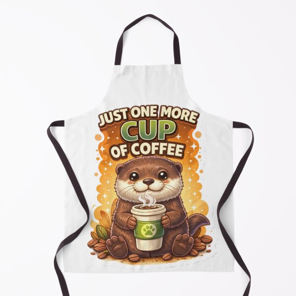 Item preview, Just One More Cup Cute Coffee Otter Design designed and sold by Wolf Creator.