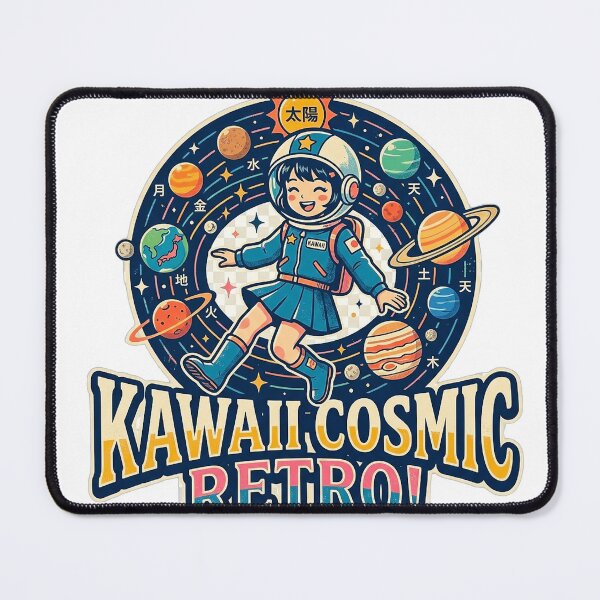 Item preview, UHD Retro Japanese Girl Solar System Dream designed and sold by ABArtByAlexST.