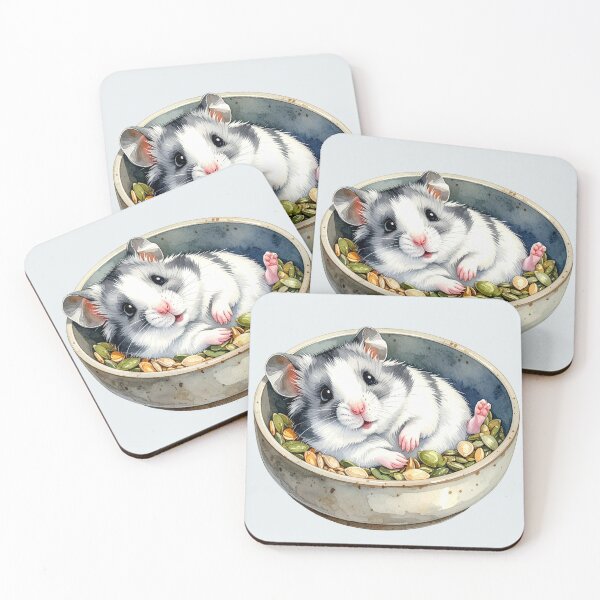 Item preview, Roborovski hamster lies in the food bowl designed and sold by LiskoDesign.