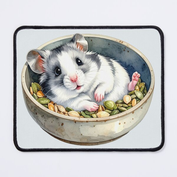 Item preview, Roborovski hamster lies in the food bowl designed and sold by LiskoDesign.