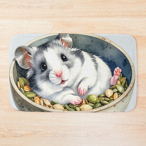 Item preview, Roborovski hamster lies in the food bowl designed and sold by LiskoDesign.