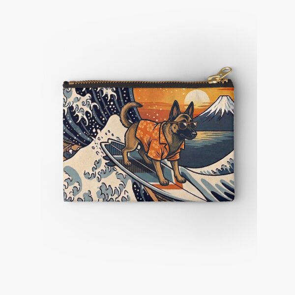 Item preview, Funny Belgian Malinois Surfer Kanagawa Wave Japanese Sunset Vintage Mom Dad Kids designed and sold by FurryHavenPH.