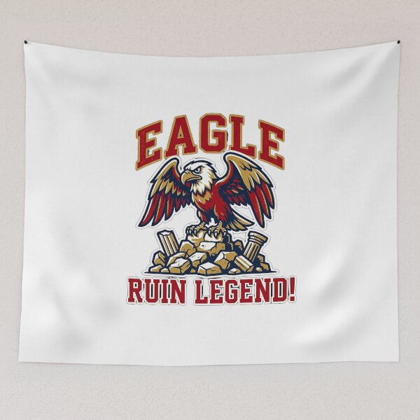 Item preview, 4K Comical Eagle Caricature in Ancient Ruins designed and sold by ABArtByAlexST.