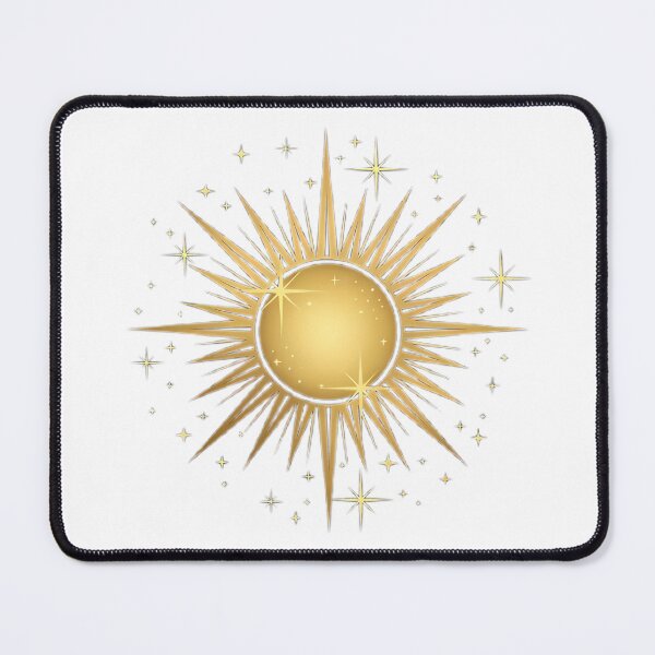 Item preview, Golden Celestial Sun with Face - Cosmic Digital Art designed and sold by pumsquare.