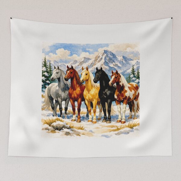 Item preview, Majestic American Saddlebreds in Snowy Harmony #4 designed and sold by Helios Be. Lavsh.