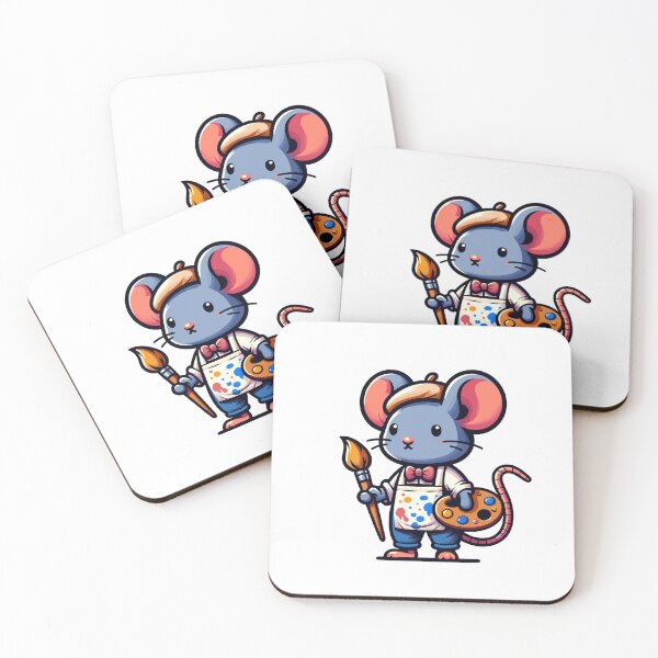 Item preview, Funny Mouse Artist Painter Gift for Art Lovers Design designed and sold by CyfroweMysli.