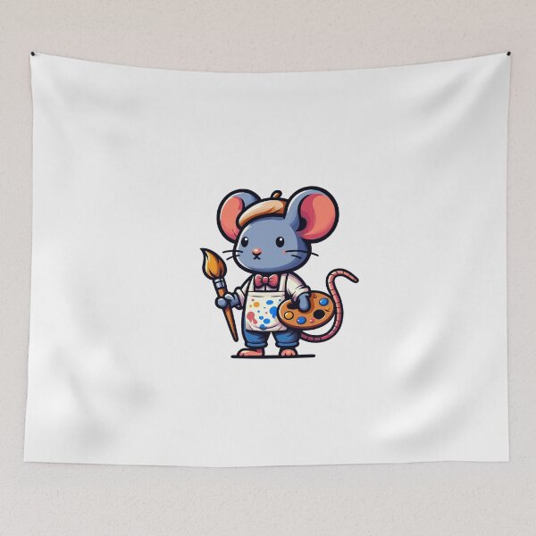 Item preview, Funny Mouse Artist Painter Gift for Art Lovers Design designed and sold by CyfroweMysli.