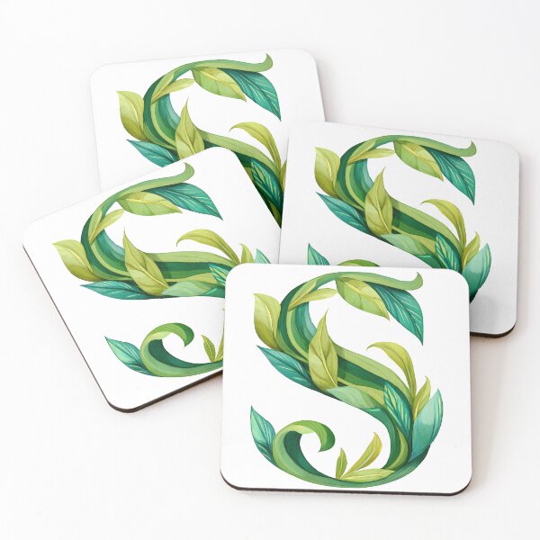 Item preview, Botanical Leaf Letter S - Elegant Green Monogram Art Print designed and sold by DesignArtist.ia.