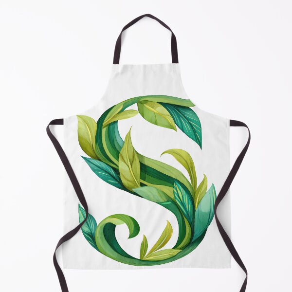 Item preview, Botanical Leaf Letter S - Elegant Green Monogram Art Print designed and sold by DesignArtist.ia.