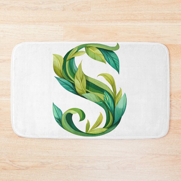 Item preview, Botanical Leaf Letter S - Elegant Green Monogram Art Print designed and sold by DesignArtist.ia.